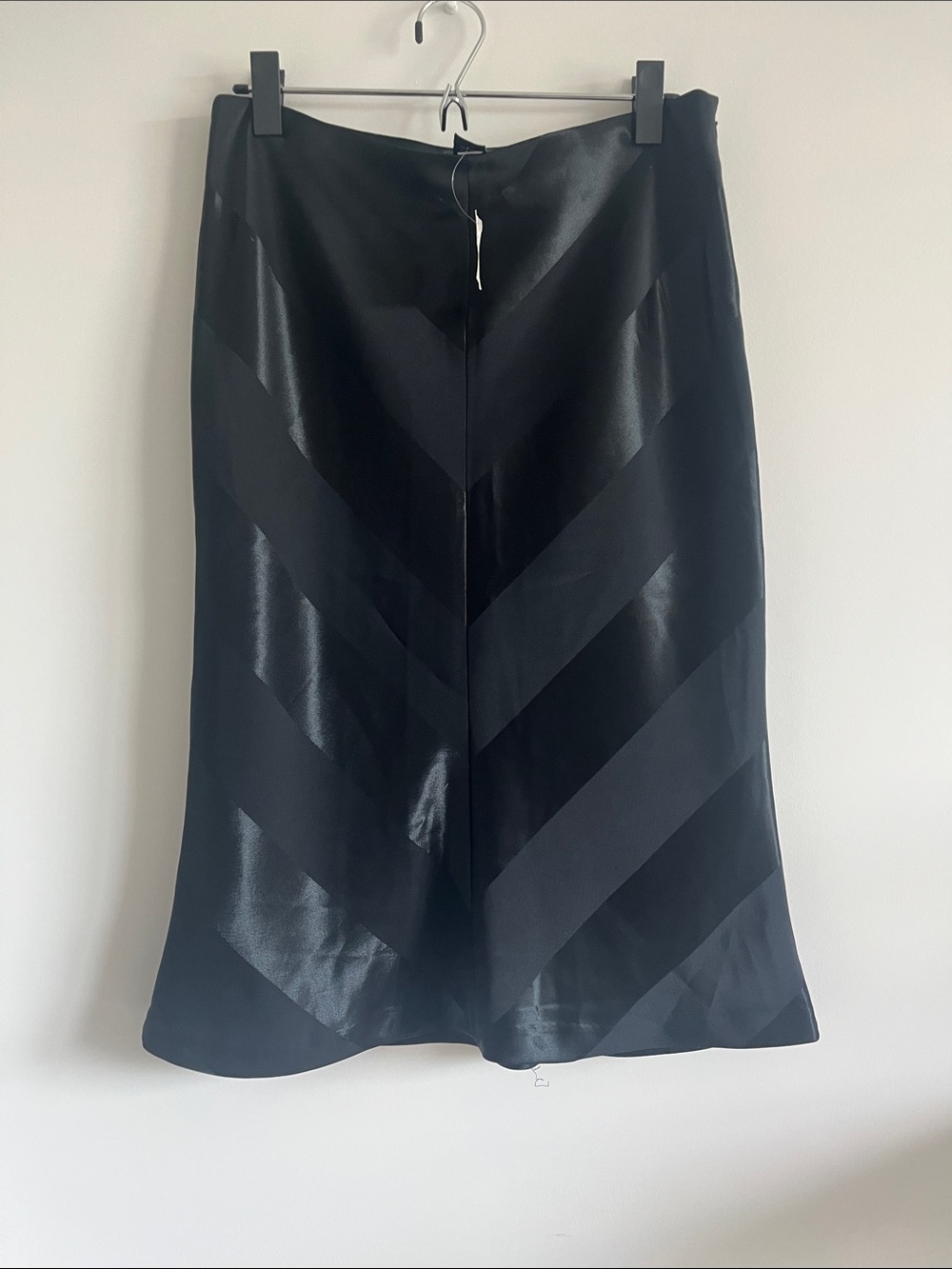 The Limited …Black Chevron Satin A-Line Skirt